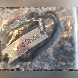 NIP Inspirational Bracelet- Black Suede Adjustable Band with Silver Plate